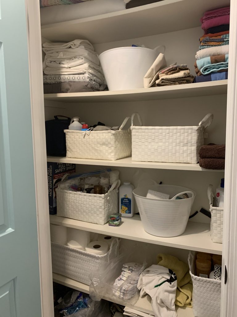 Linen closet organized 