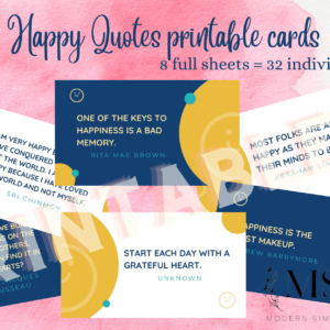 Printable Happy Quote Cards