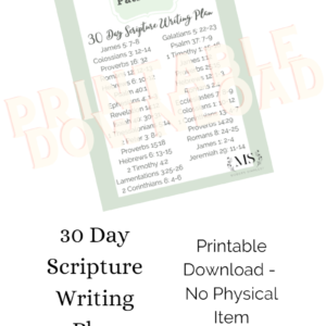 Patience 30 Day Scripture Writing Plan