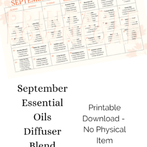 September Diffuser Blends Calendar
