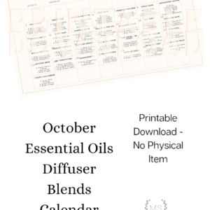 October Diffuser Blend Calendar